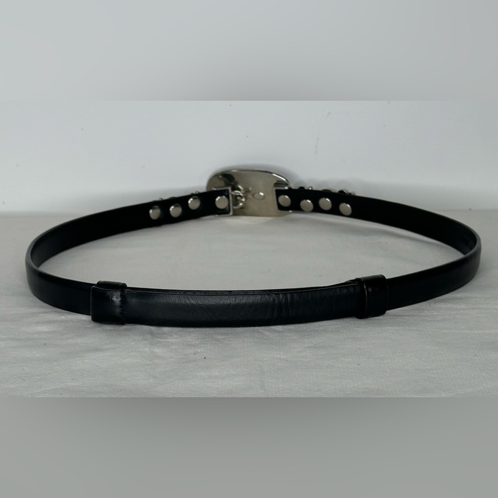 Chico’s Black‎ Belt Glass Buckle Adjustable Sz S/M - Picture 4 of 9